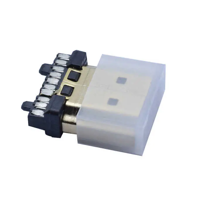Hdmi Gold Plated Hdmi A Type 19 Pin Male Plug Hdmi Connector With Dust Cap & Wire Clip 2