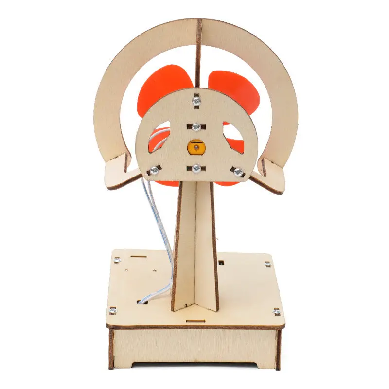Diy Assemble Wooden Stem Puzzle Human Body Induction Fan Science Engineering Toys (A-20) 2