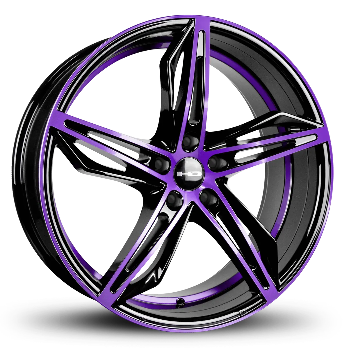 Hd Wheels Fly Cutter 18X8 +35 5X114.3Mm 73.1Mm Gloss Purple&Bk/Machined Face 1