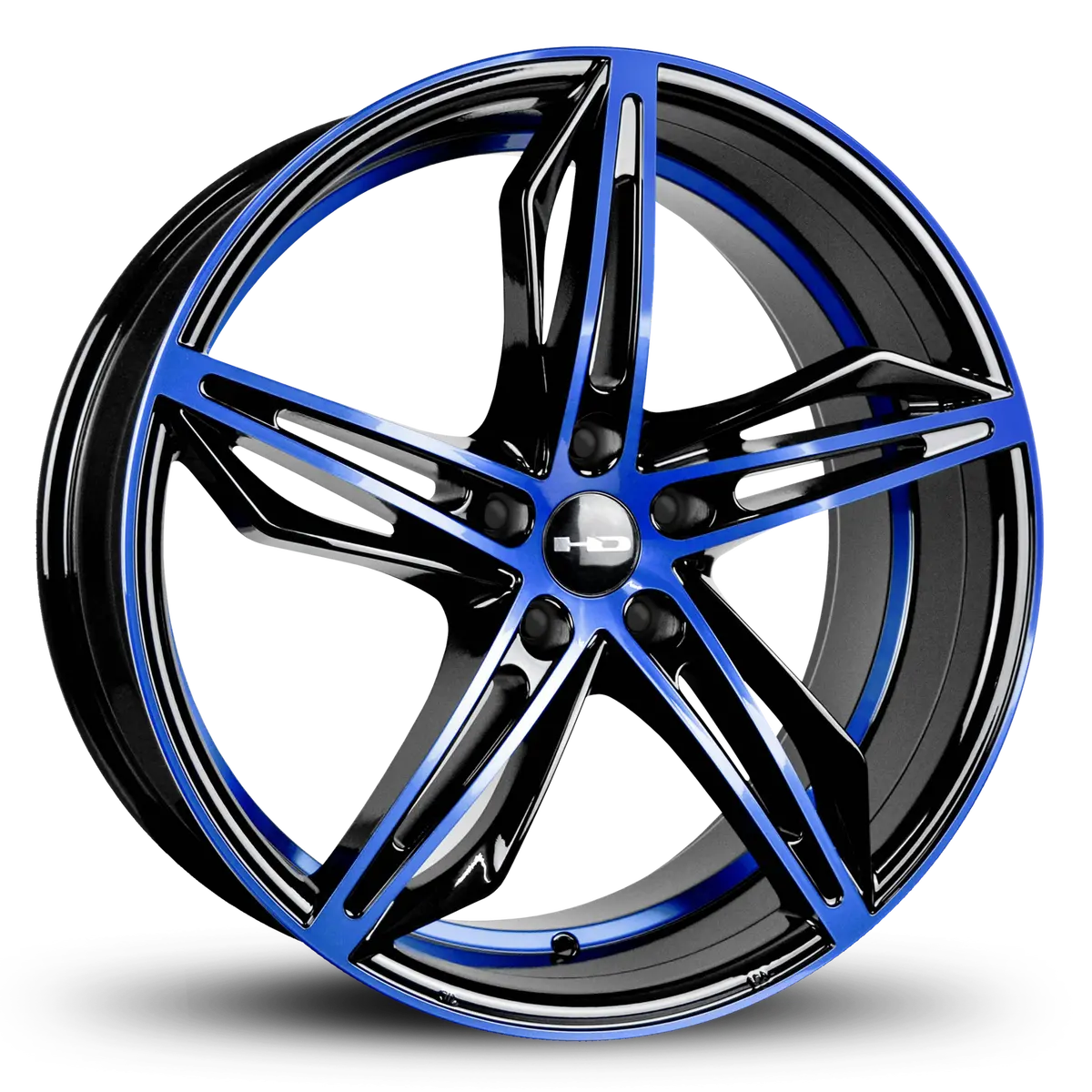 Hd Wheels Fly Cutter 20X8.5 +35 5X114.3Mm 73.1Mm Gloss Blue&Bk/Machined Face 1