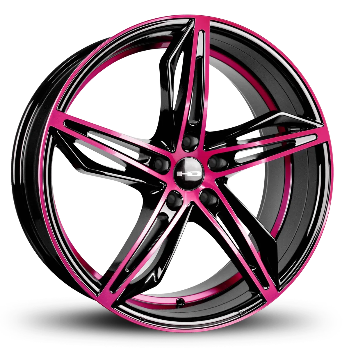 Hd Wheels Fly Cutter 20X8.5 +35 5X114.3Mm 73.1Mm Gloss Pink&Bk/Machined Face 1