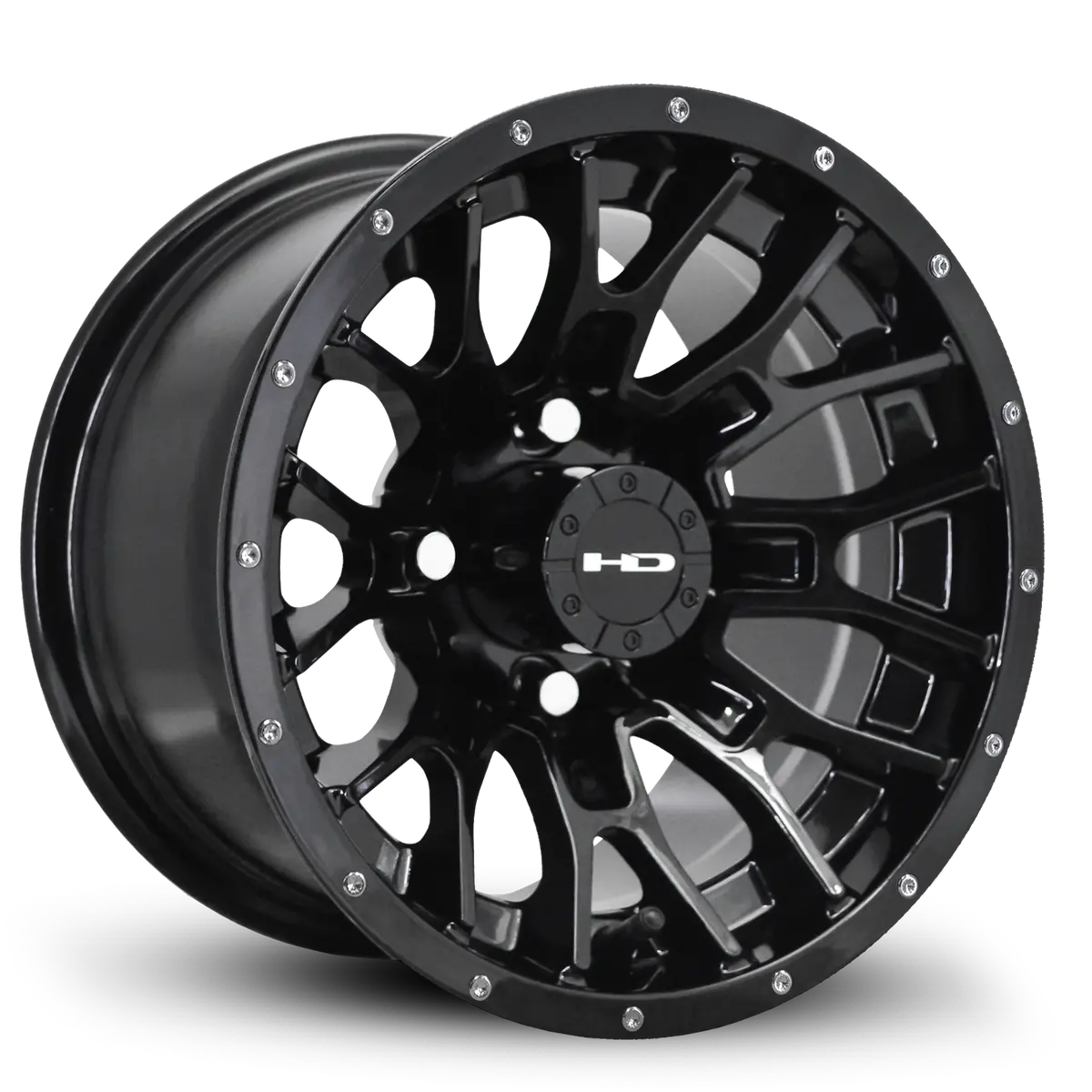 Hd Golf Rtc 14X7 -14 4X101.6Mm 68.2Mm Gloss Black W/Black Rivet 1