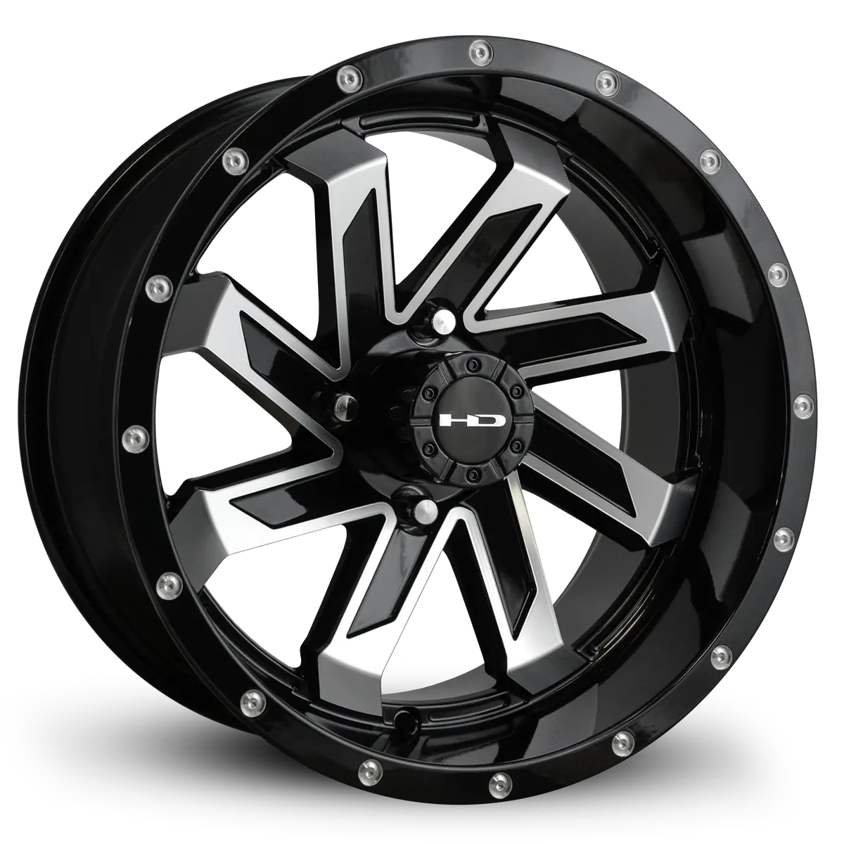 Hd Golf Saw 12X7 -14 4X101.6Mm 68.2Mm Gloss Black/Mchnd Face W/Rvts 1