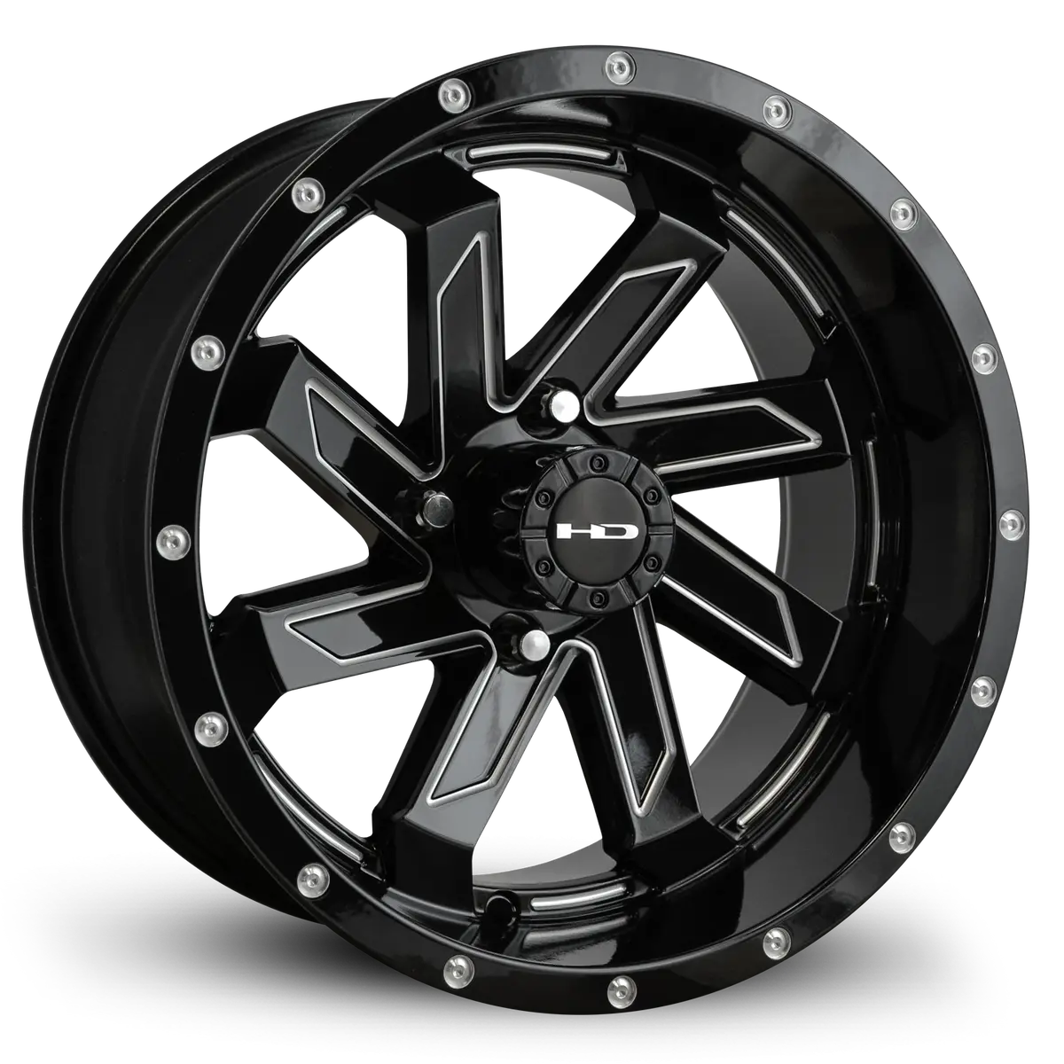 Hd Golf Saw 12X7 -14 4X101.6Mm 68.2Mm Gloss Black/Milled Edge 1