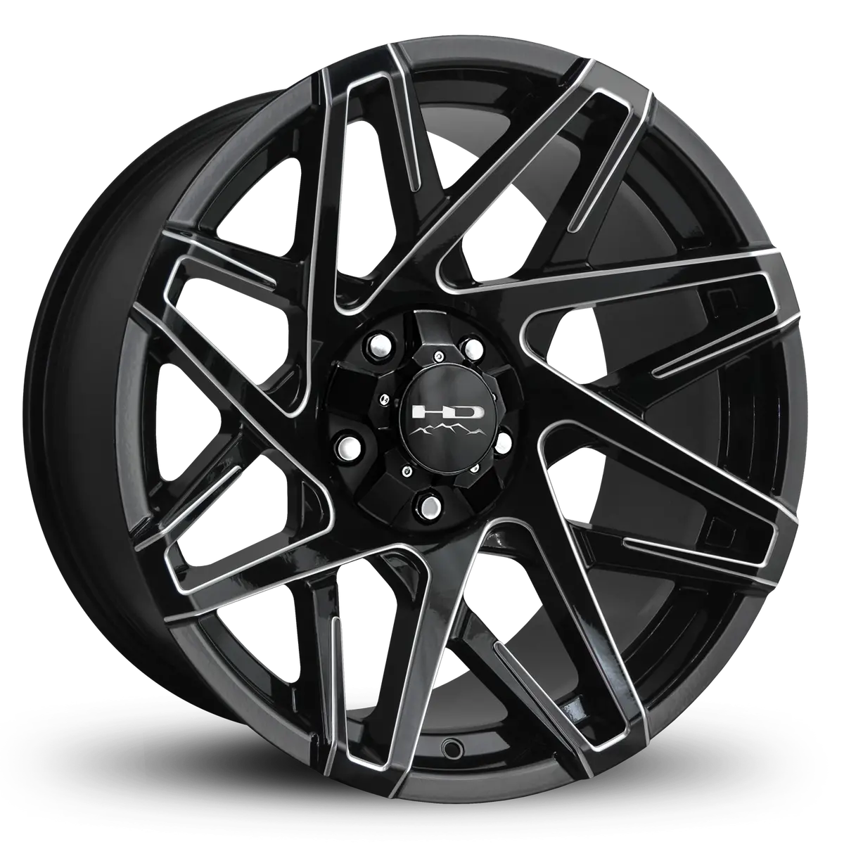 Hd Offroad Canyon 20X10 -25 5X127/5X139.7Mm 78.1Mm Gloss Black/Milled Edge 1