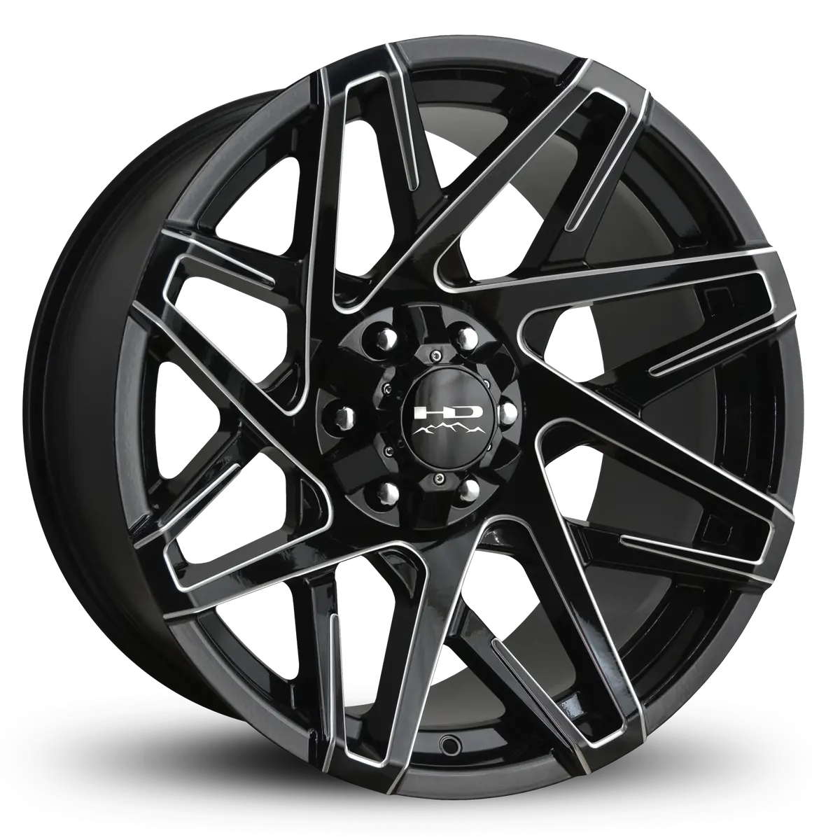Hd Offroad Canyon 20X9 +15 6X120/6X139.7Mm 106.2Mm Gloss Black/Milled Edge 1
