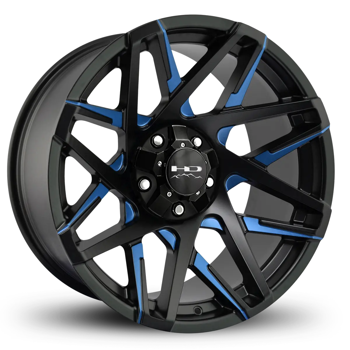Hd Offroad Canyon 20X10 -25 5X127/5X139.7Mm 78.1Mm Satin Blue&Bk/Milled Face 1