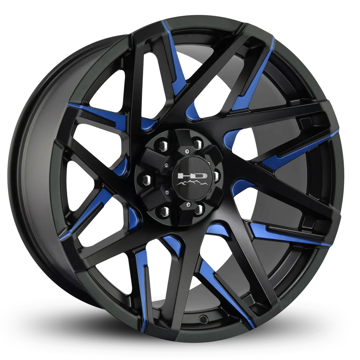 Hd Offroad Canyon 20X10 -25 6X135/6X139.7Mm 106.2Mm Satin Blue&Bk/Milled Face 1