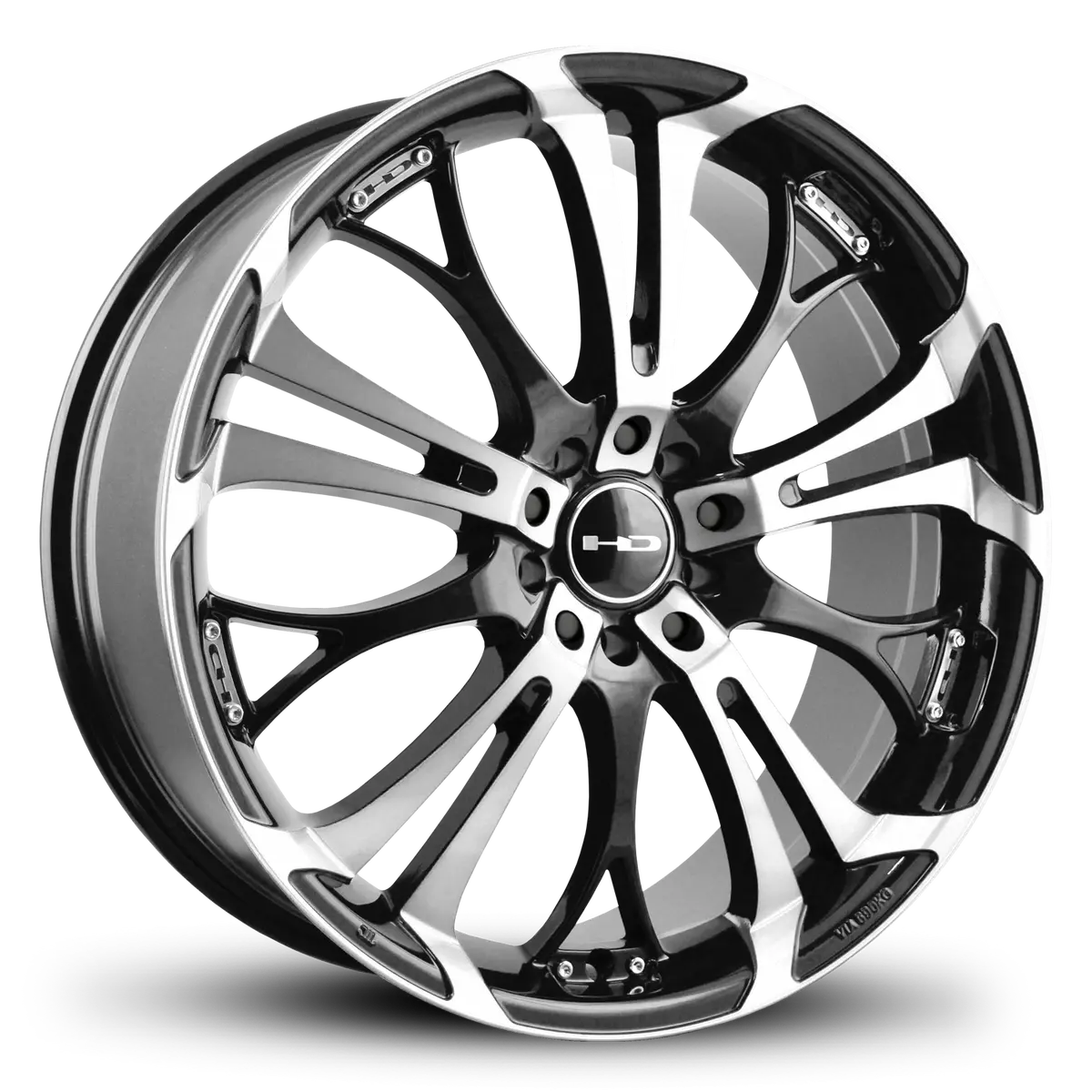 Hd Wheels Spinout 18X7.5 +42 5X112/5X114.3Mm 73.1Mm Gloss Black/Machined Face 1