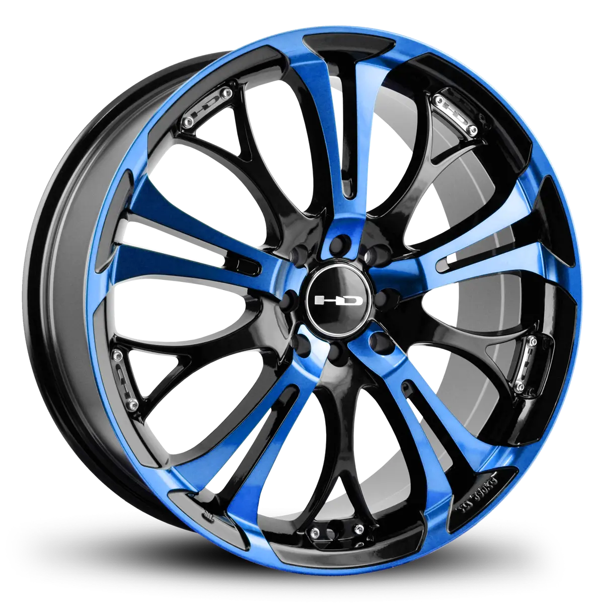 Hd Wheels Spinout 16X7 +40 4X100/4X114.3Mm 73.1Mm Gloss Blue&Bk/Machined Face 1