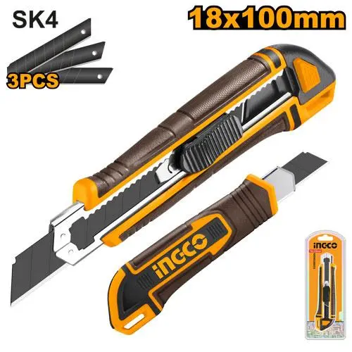 Ingco Hkns28035 Snap-Off Blade Knife 18X100mm With 3 Blades 1