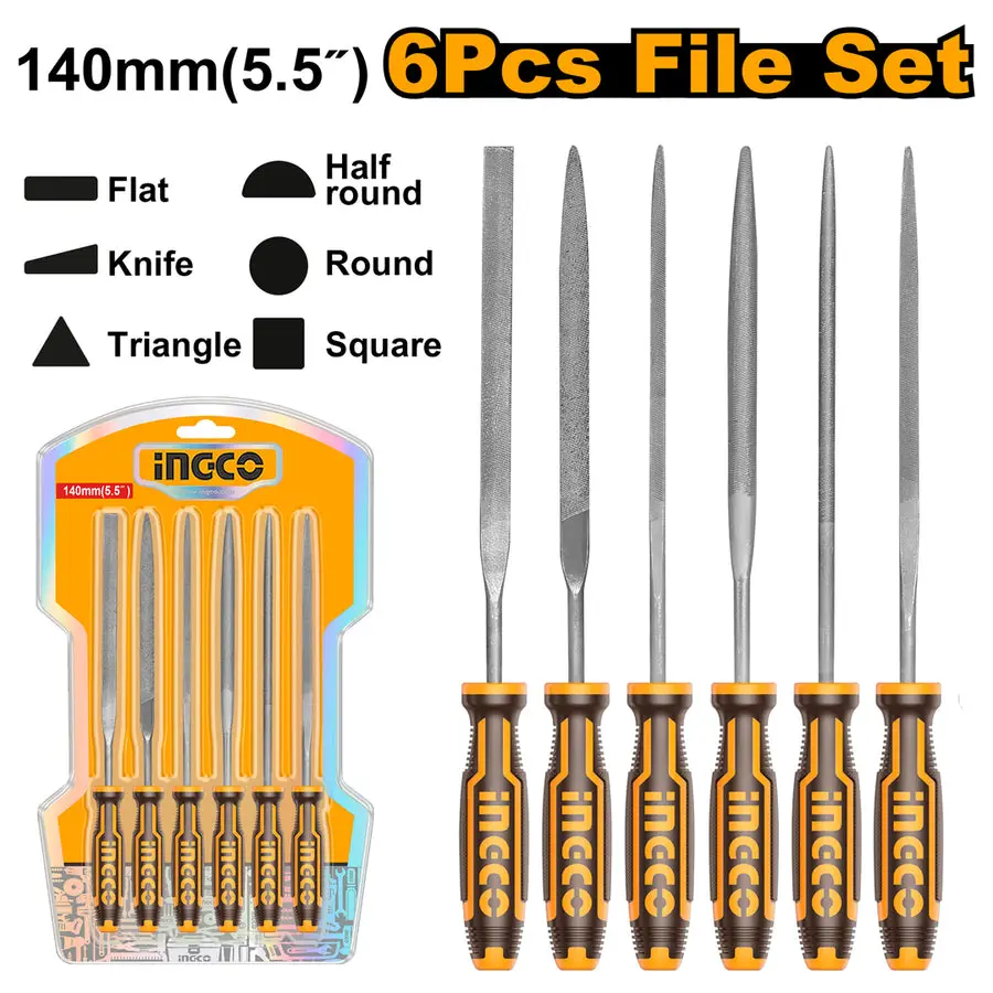 Ingco Hktf63 6 Pcs File Set 5.5 Inch 1