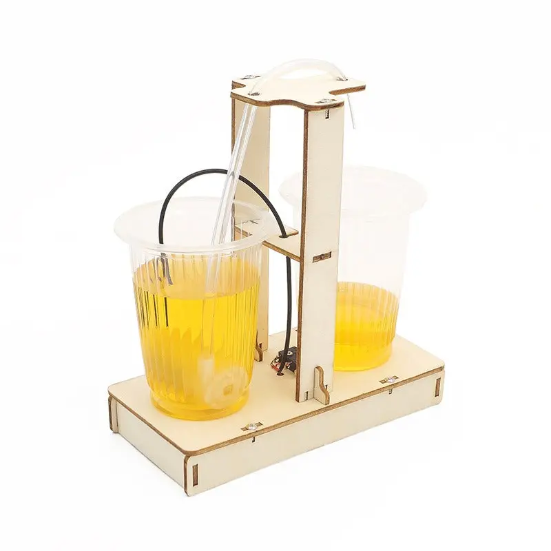 Diy Drinking Fountain Stem Kit Diy Water Dispenser Puzzle Pack Stem Toy Science Education Set For School Projects Educational Kids Learning Wooden Toy (M-18) 2