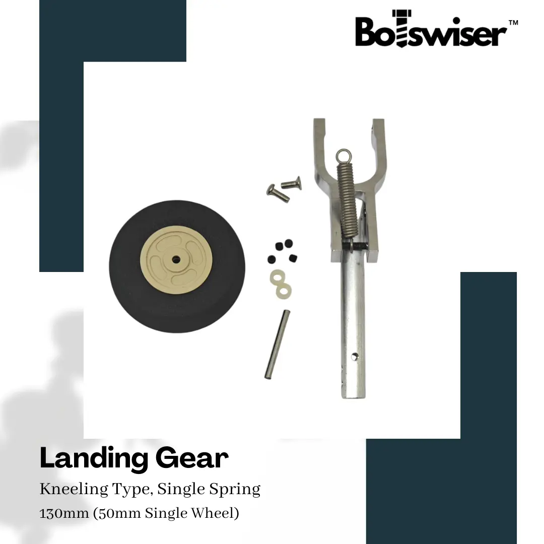 130Mm Kneeling Type Spring Landing Gear For Rc Airplane Gear With 50Mm Wheel 1