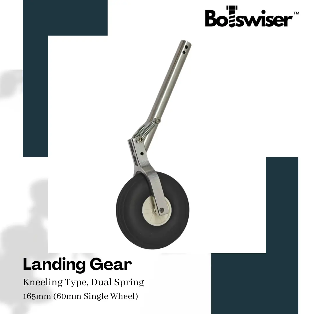 165Mm Kneeling Type Spring Landing Gear For Rc Airplane Gear With 60Mm Wheel 1
