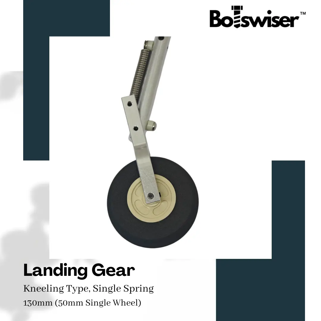 130Mm Kneeling Type Spring Landing Gear For Rc Airplane Gear With 50Mm Wheel 2