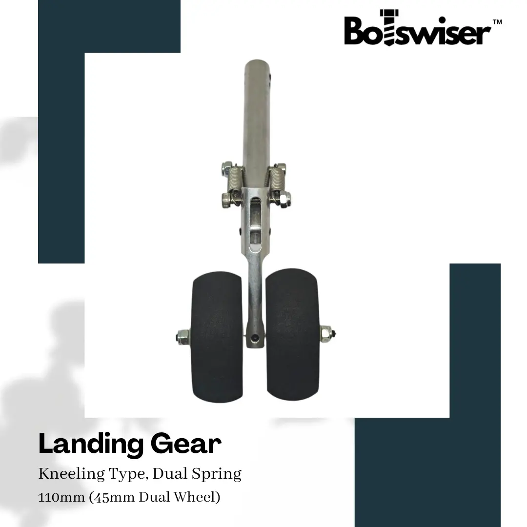 110Mm Kneeling Type Spring Landing Gear For Rc Airplane Gear With Dual 45Mm Wheel 1