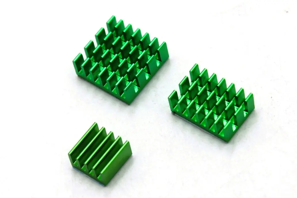 Aluminium Heat Sinks Set Green For Raspberry Pi 3 In 1 1