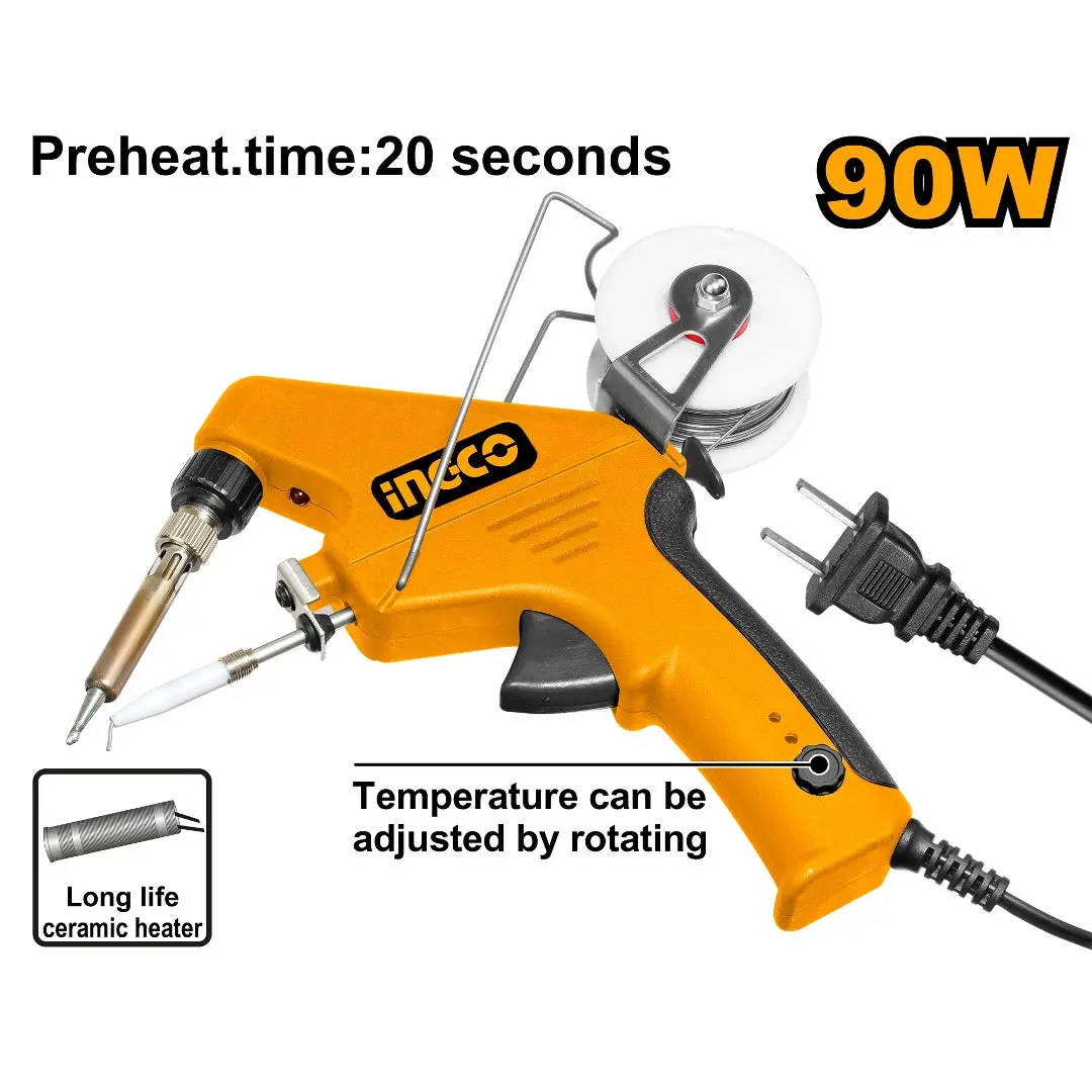 Ingco Si016732 90 Watt Soldering Gun With Solder Feeder 1