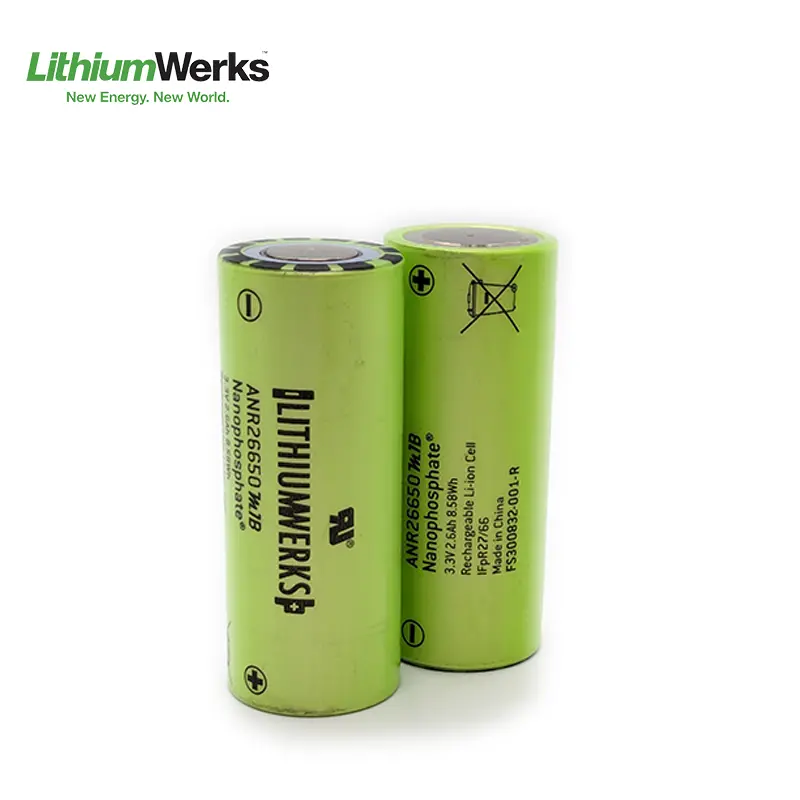 Lithium Werks Anr26650m1b 3.3 V 2.6 Ah Lithium Iron Phosphate (Lifepo4) 26650 Battery 1
