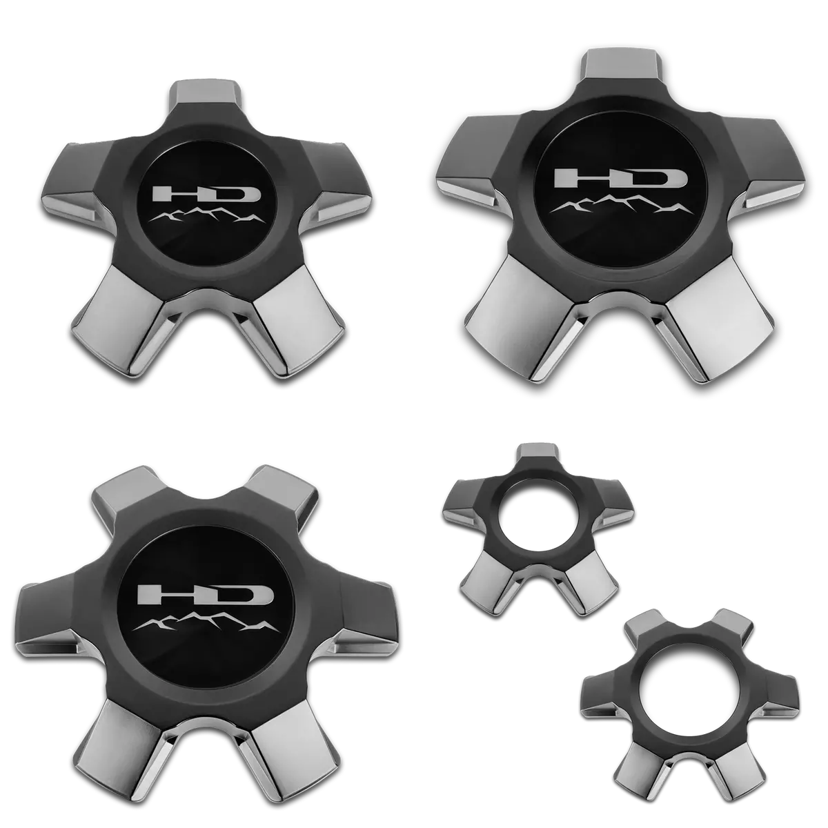 Hd Off-Road - V2 "Snap In" Hybrid Off-Road Truck Wheel Center Caps 1