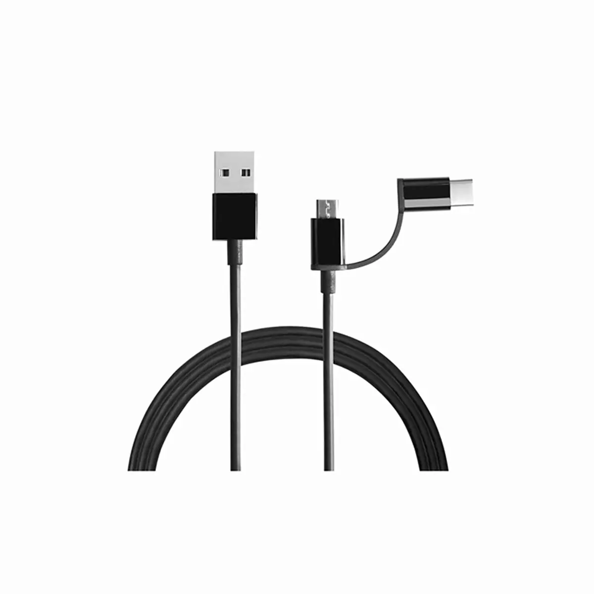 Mi 2-In-1 Usb Cable (Micro Usb To Type-C) 100Cm For Smartphone And Charging Adapter 1