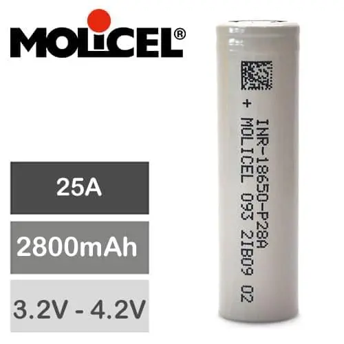 Molicel Inr-18650-P28a 3.6V 2800Mah 12C Li-Ion Battery 1