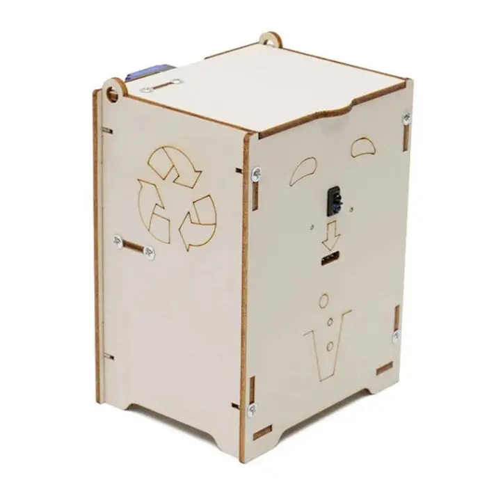 Diy Smart Trash Can Stem Kit Wooden Diy Automatic Dustbin Infrared Induction Kit For Kids (Ha-A01) 1