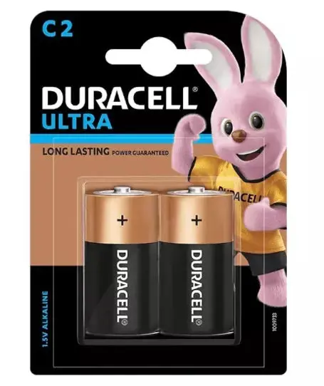 Duracell Ultra Alkaline C Battery (Pack Of 2) 1