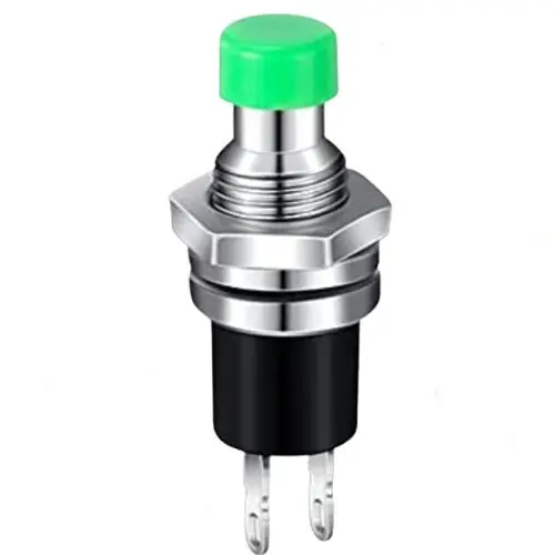 Pbs 110 Green Panel Mount Momentary Reset Push Button Switch (1 Pc) 1