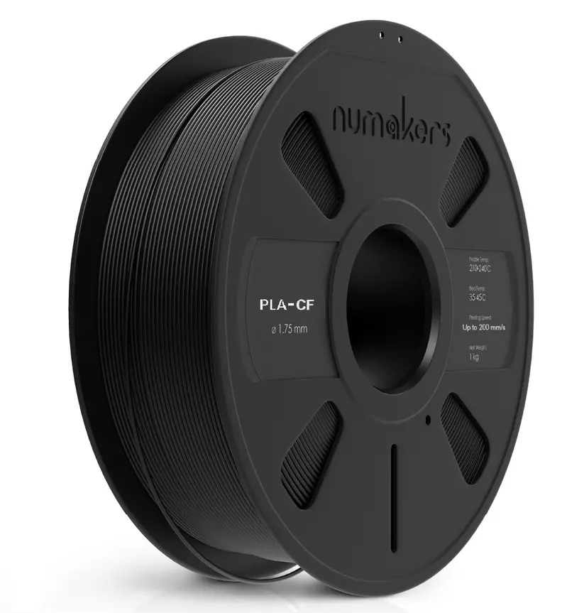 Numakers Pla-Cf Filament – Carbon Fiber Pitch Black – 1.75 Mm / 1 Kg 1