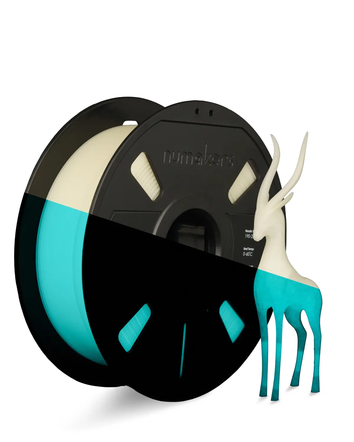 Numakers Pla Glow In The Dark - Aqua Blue – 1.75 Mm / 1 Kg 1