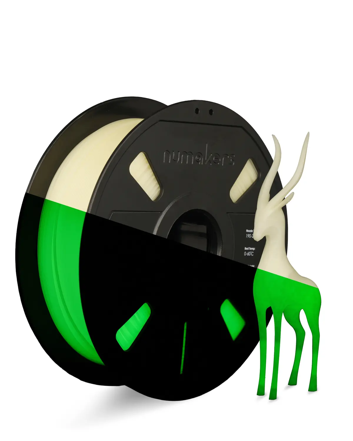 Numakers Pla Glow In The Dark - Green– 1.75 Mm / 1 Kg 1