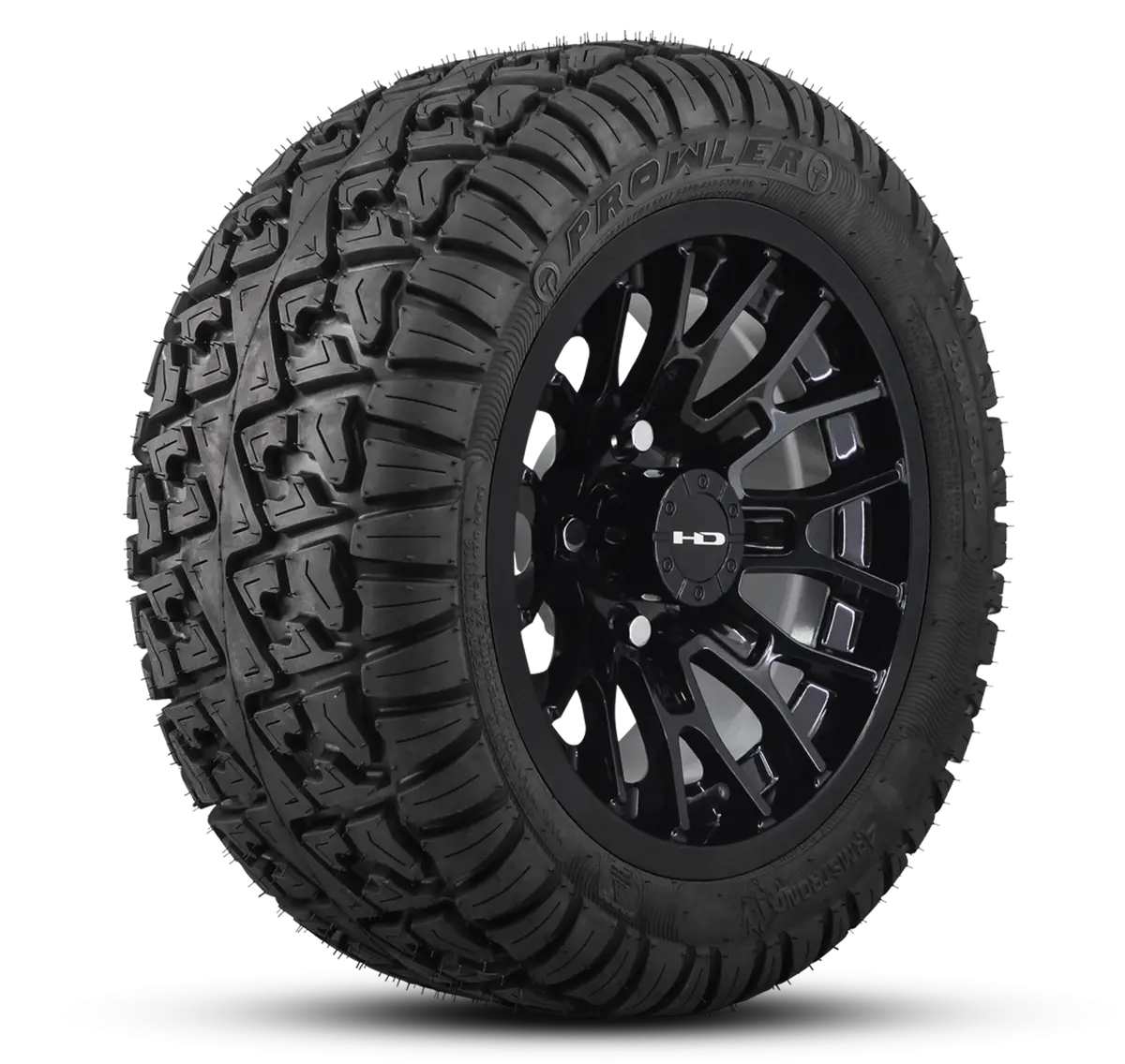 Hd Golf Wheel & Tire Package ( 1Pc ) 14X7.0 Rtc All Gloss Black W ( 1Pc ) 23 Inch A/T Tire 1