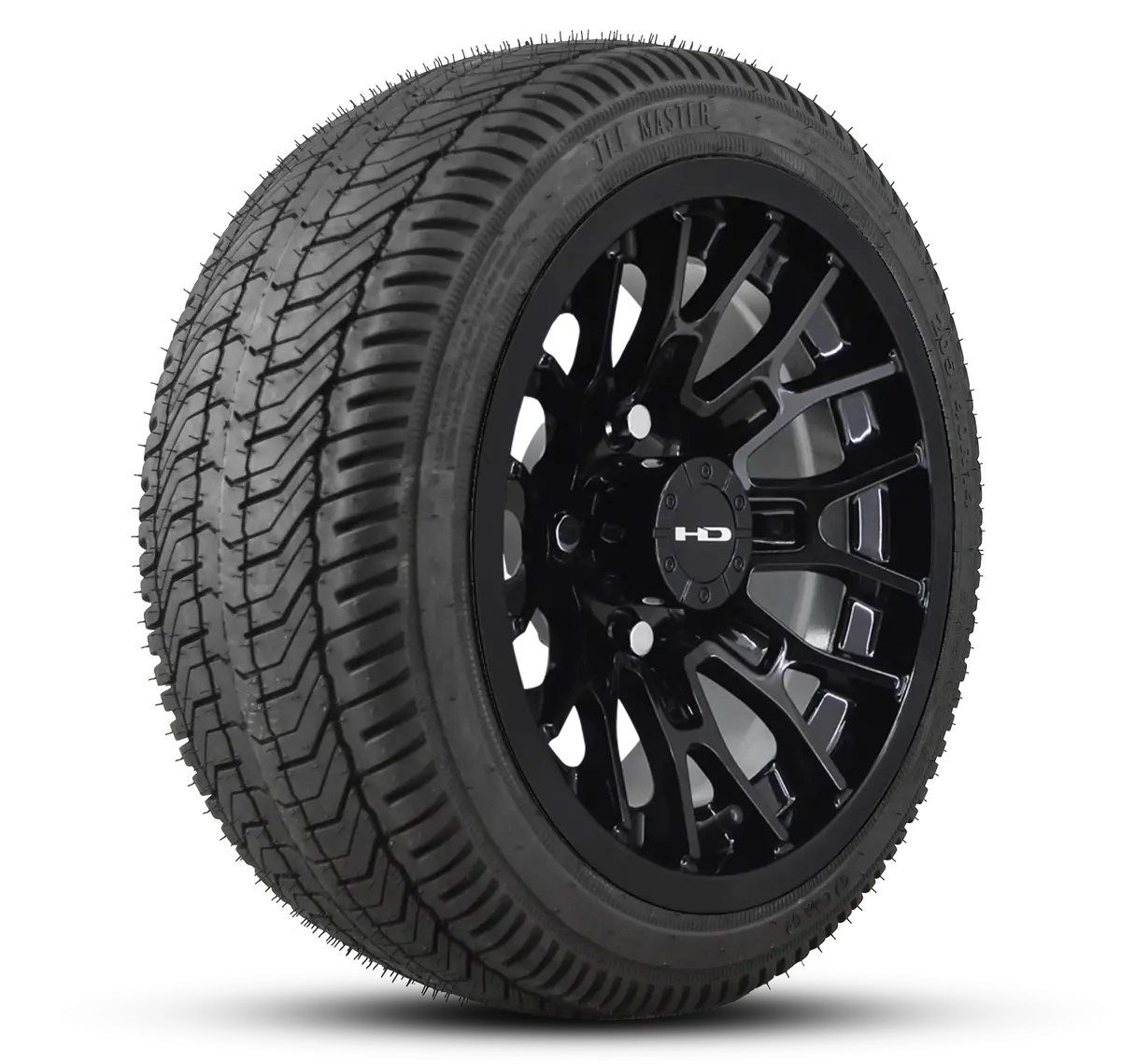Hd Golf Wheel & Tire Package ( 1Pc ) 14X7.0 Rtc All Gloss Black W ( 1Pc ) 205/40-14 All-Season Tire 1