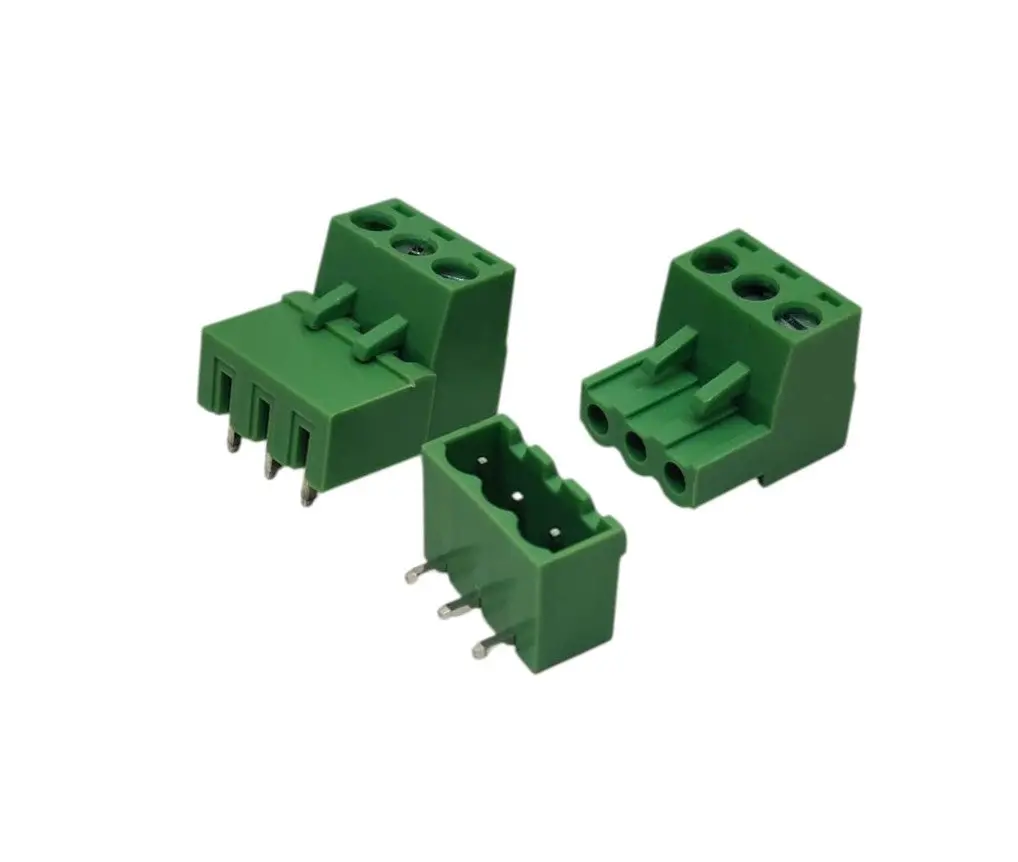 3 Pin Right Angle Male Female Plug-In Screw Terminal Block Connector Pbt (1 Pair) 1