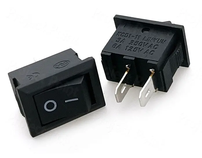 Kcd1-11 3A 250V Rocker Switch Spst Panel Mount Mini 6A/125V, 3A/250V 2