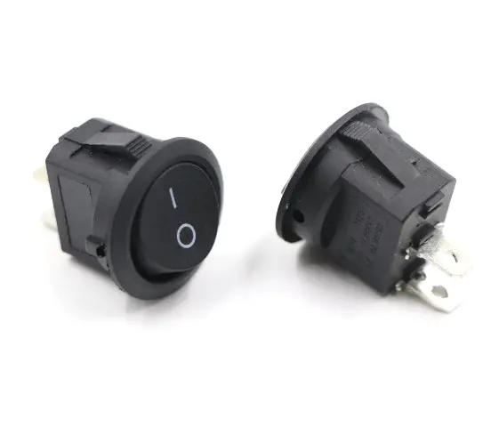 Kcd1 Round Rocker Half Cut Spst Switch 2 Leg 6A 250V 10A 125V (1 Pc) 1