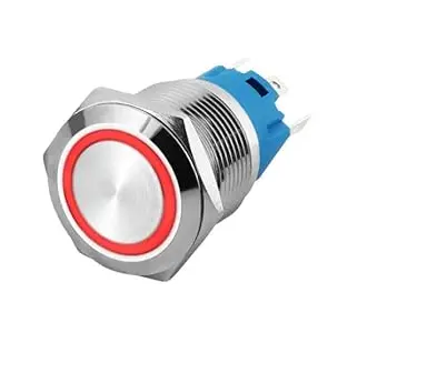12Mm Size Red Led Stainless Steel Latching Type Push Button Switch 12V Dc 1