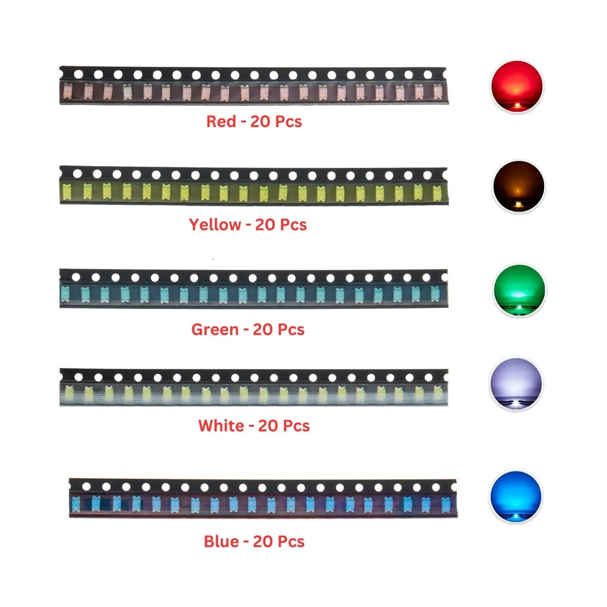 Elepak Smd 1210 Led Pak 100 Pcs 5 Colors 1