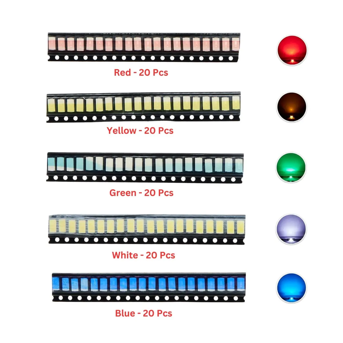 Elepak Smd 5730 Led Pak 100 Pcs 5 Colors 1