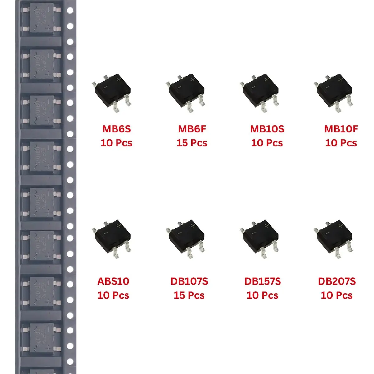 Elepak Smd Bridge Rectifier Pak 90 Pcs 8 Types 1