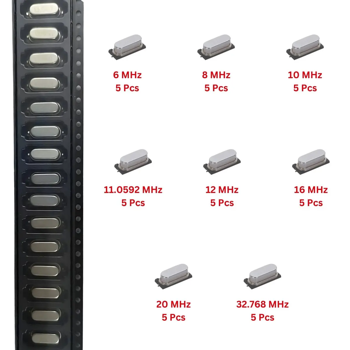 Elepak Smd Crystal Pak 32.768 Khz To 20 Mhz 40 Pcs 8 Values 1