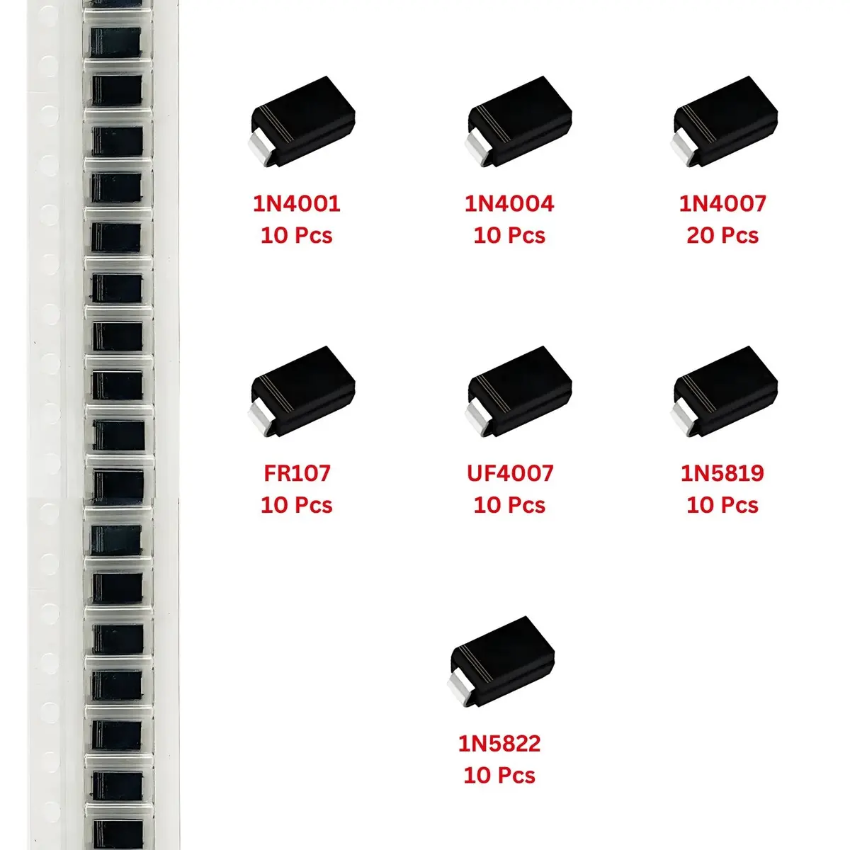 Elepak Smd Diode Sma Pak 80 Pcs 7 Values 1