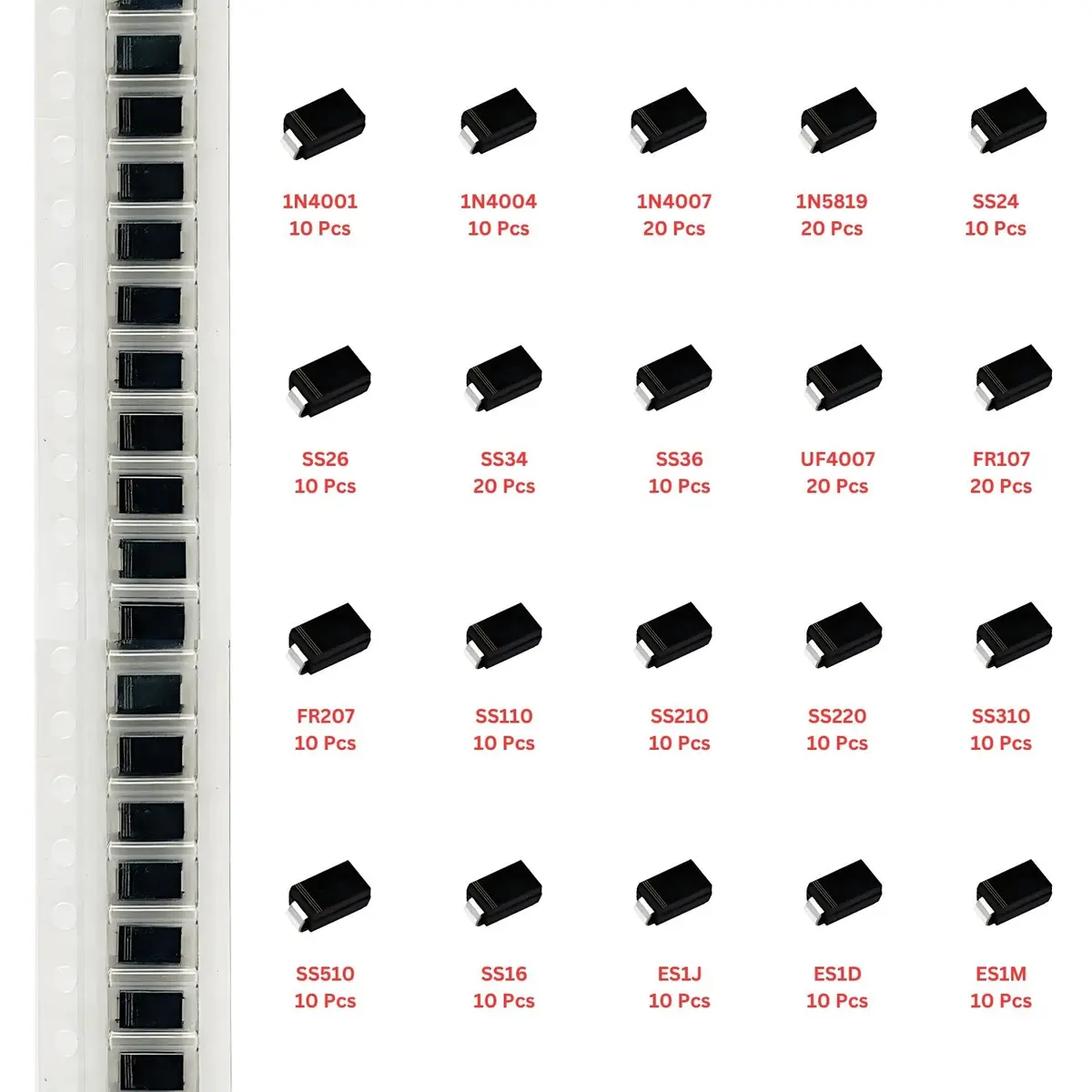 Elepak Smd Diode Sma Pak 250 Pcs 20 Types 1