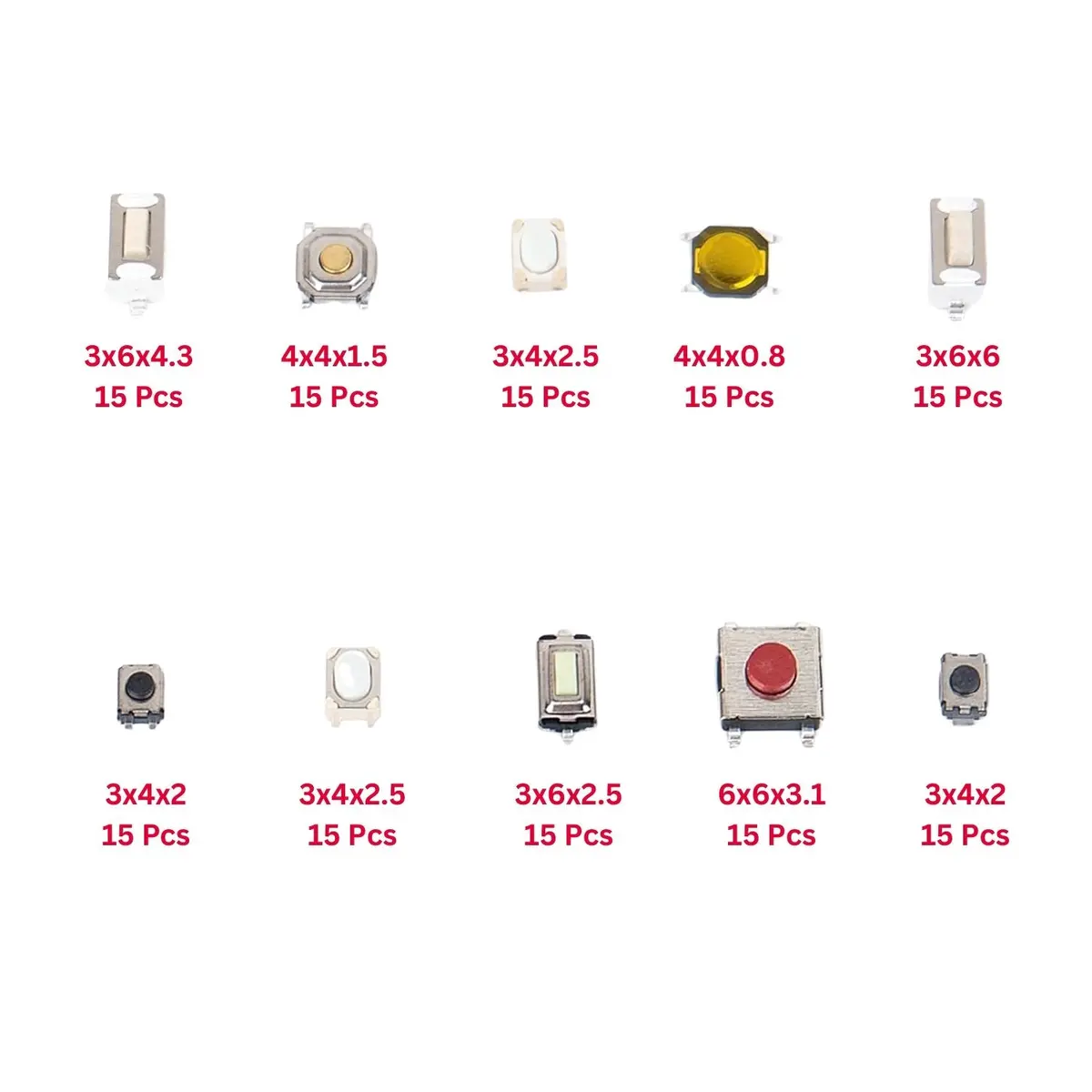 Elepak Smd Tactile Switch Pak 150 Pcs 10 Types 2