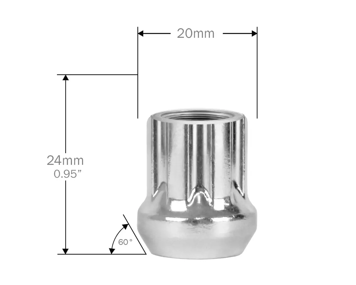 Perfectly Tight 3/4" Hex Open Lug Nut Tapered Seat 14X1.5 X 25Mm - Zinc Steel - 1 Piece 1