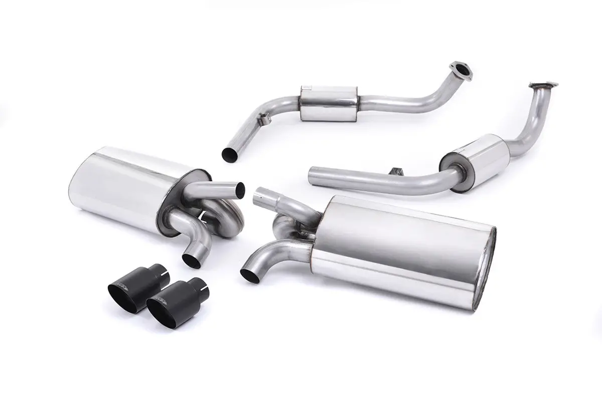 Milltek Cat-Back Exhaust - Resonated (Quieter). Ceramic Black Tips - Cayman - S 3.4 987 Gen2 - 2009-2013 - Ssxpo117_1 1