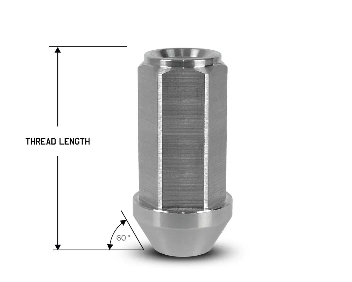 Perfectly Tight 3/4" Hex Bulged Lug Nut Tapered Seat 1/2-20 X 50Mm - Stainless Steel - 1 Piece 1