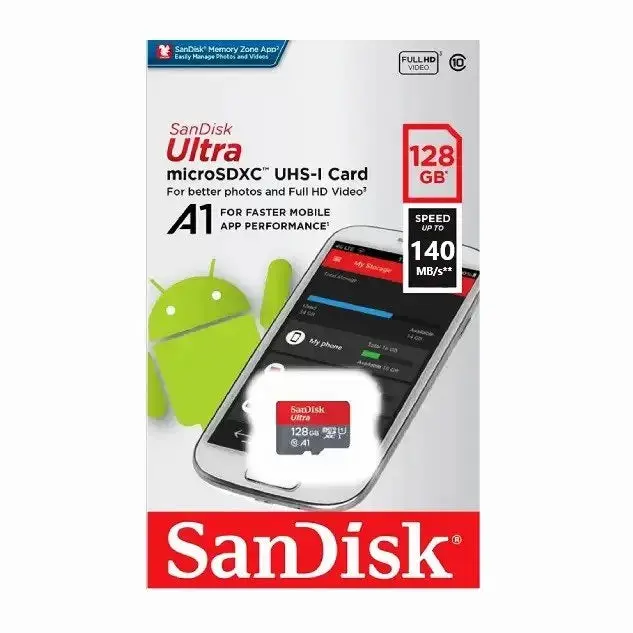 128 Gb Sandisk Ultra Micro Sd Class 10 140Mbps Memory Card 1